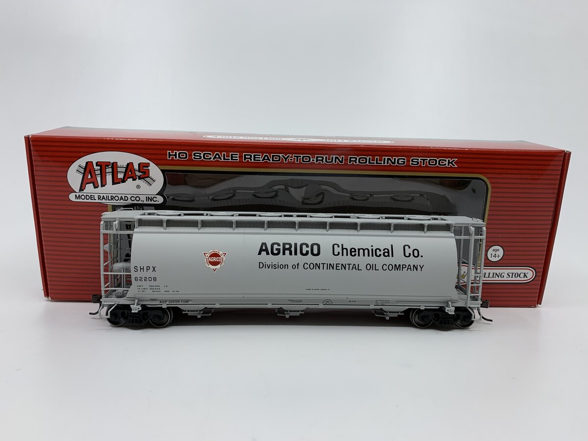 Atlas 20001871 HO Agrico (SHPX) 3-Bay Cylindrical Hopper Freight Car #62208