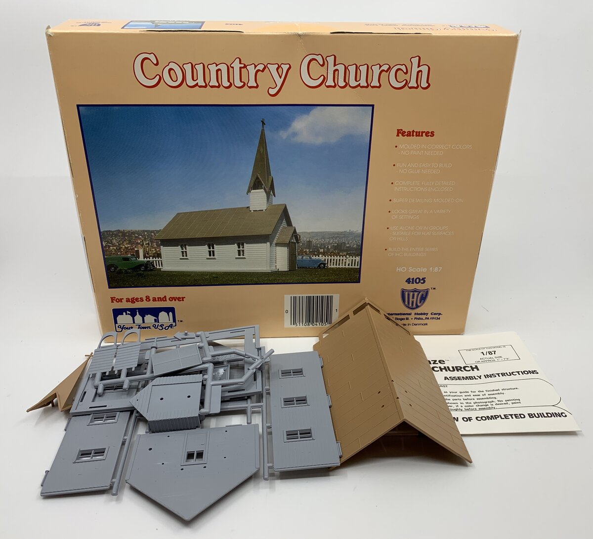 IHC 4105 HO Country Church Building Snap-Eaze Kit
