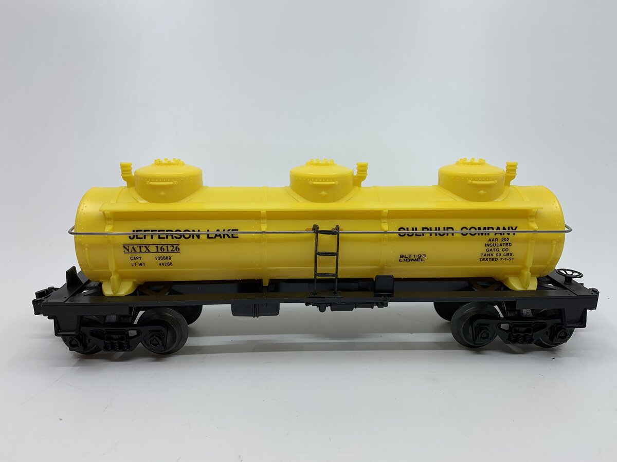 Lionel 6-16126 Jefferson Lake Sulfur Company 3 Dome Tank Car