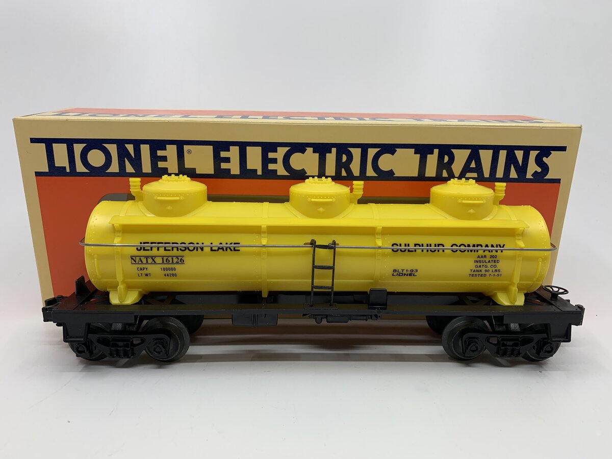 Lionel 6-16126 Jefferson Lake Sulfur Company 3 Dome Tank Car