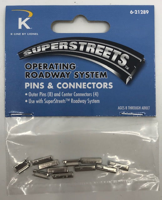 Lionel 6-21289 O SuperStreets Connector Pins (8 Outer/4 Center)