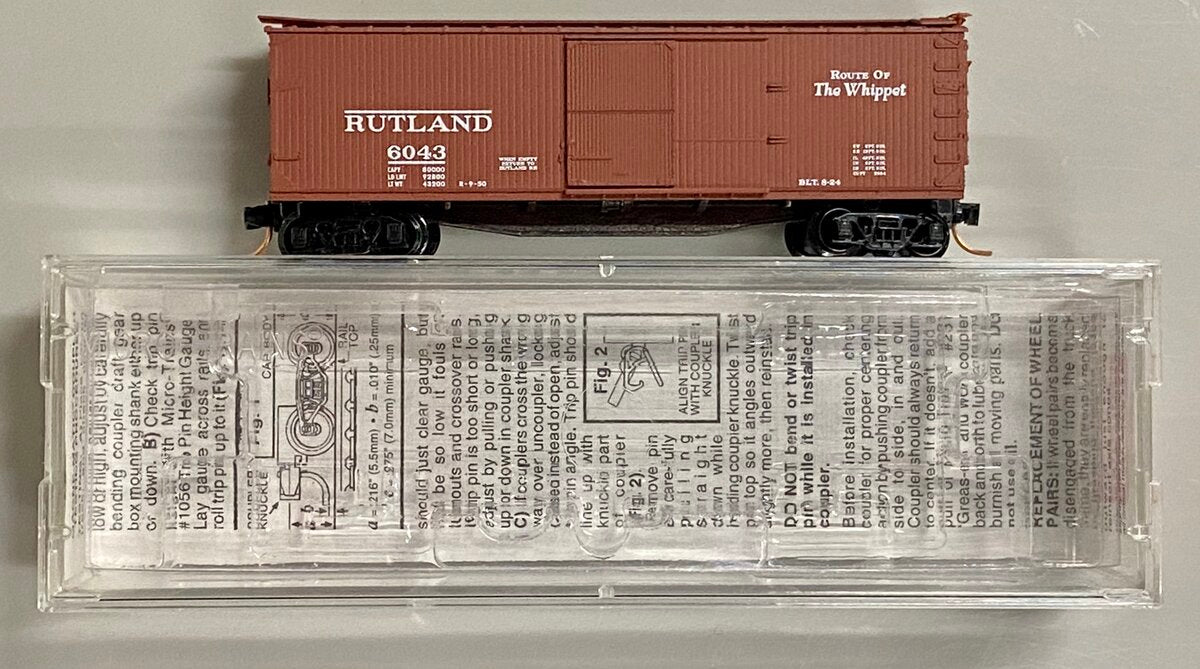 Micro-Trains 03900130 N Rutland 40' Single Door Double Sheathed Boxcar #6043