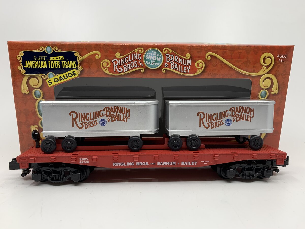 American Flyer 6-48568 S Ringling Bros. Flatcar with Piggyback Trailers