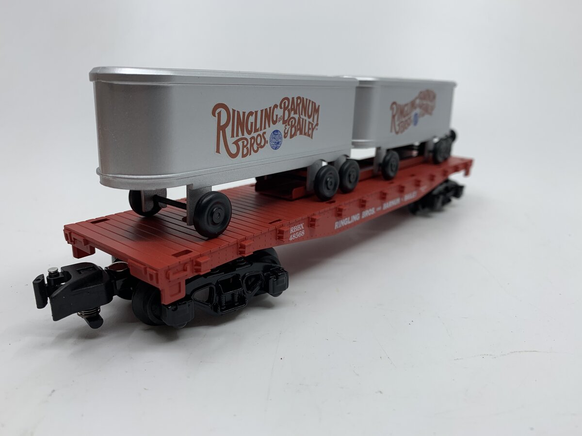 American Flyer 6-48568 S Ringling Bros. Flatcar with Piggyback Trailers