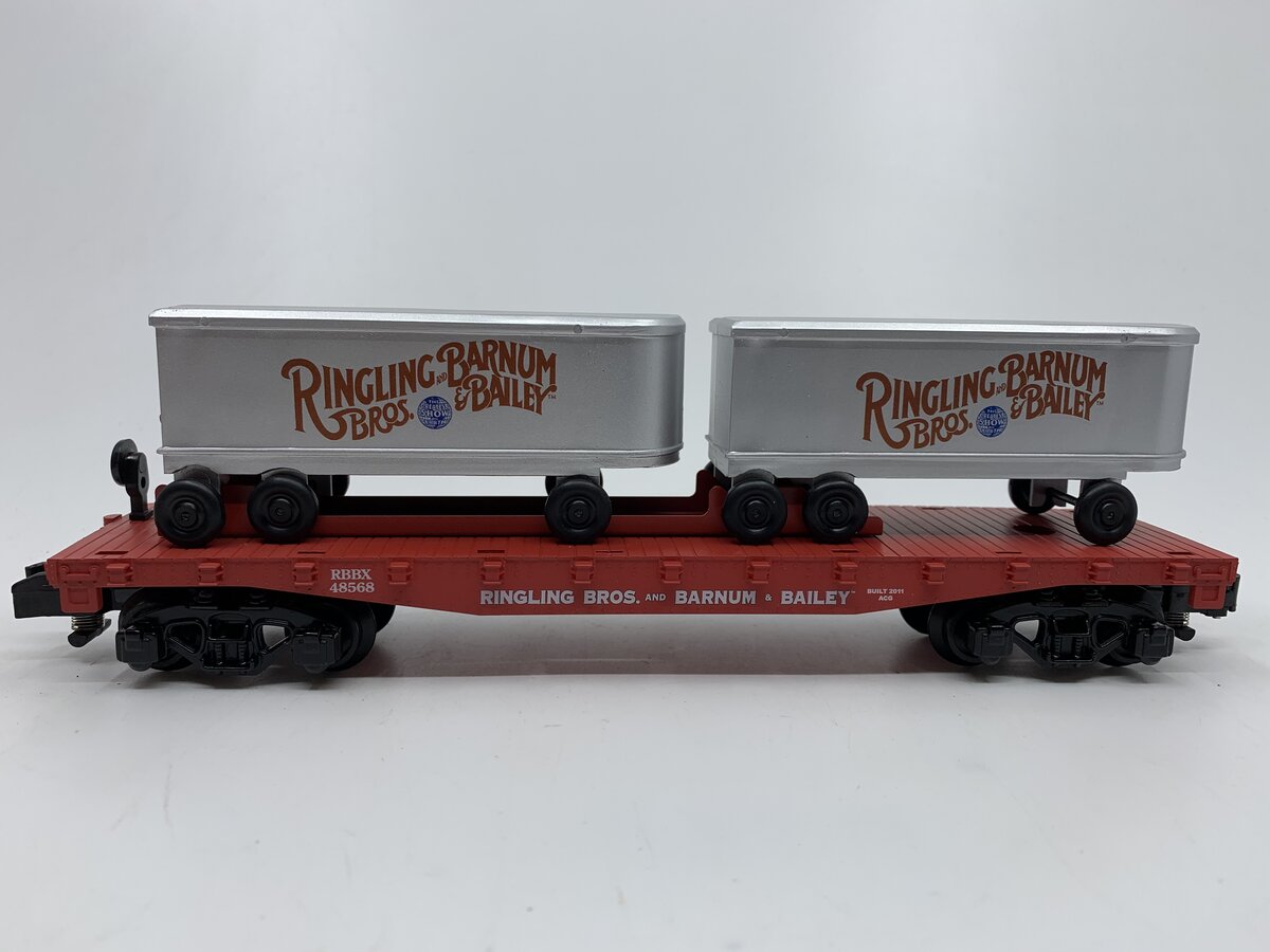 American Flyer 6-48568 S Ringling Bros. Flatcar with Piggyback Trailers