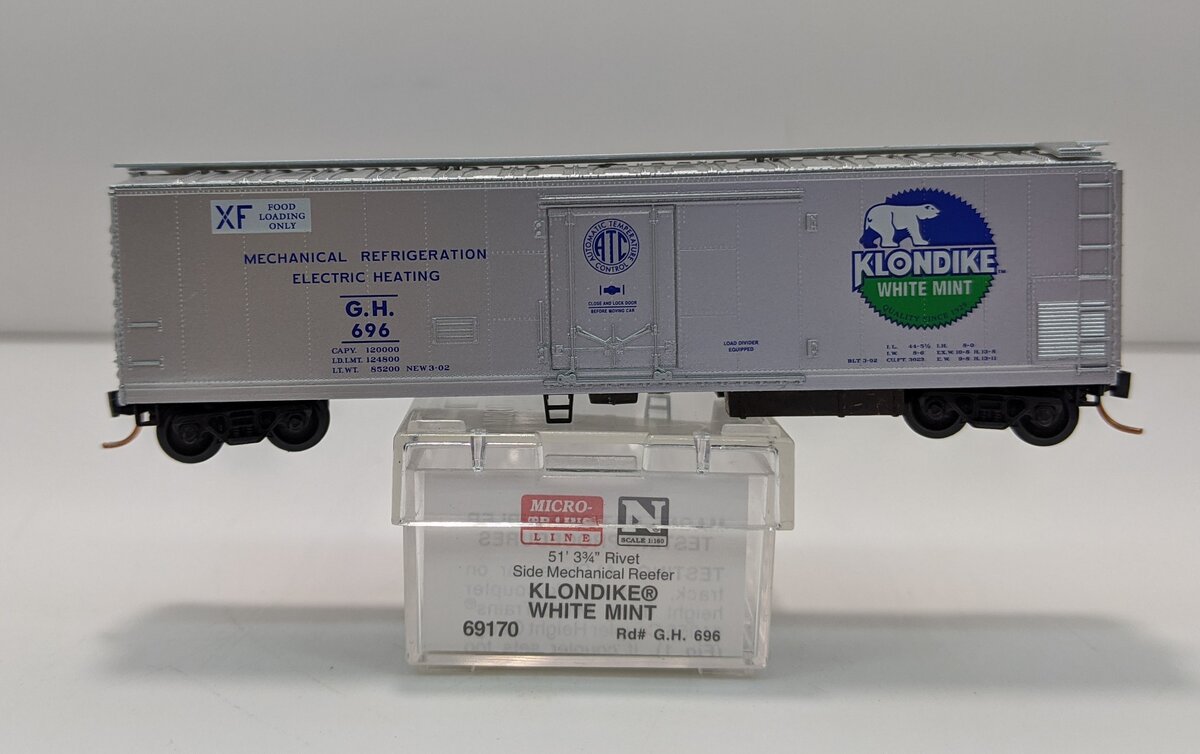 Micro-Trains 06900170 N Klondike White Mint 51' 3/4" Mechanical Reefer #696