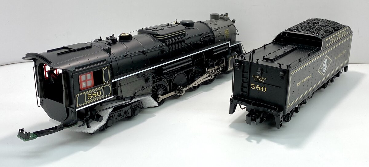 MTH 20-3292-1 RF&P 2-8-4 Berkshire Steam Locomotive Hi-Rail w/PS2 #580