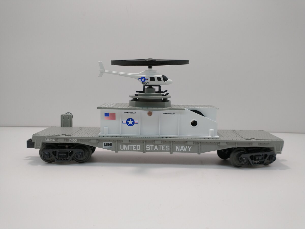 MTH 30-79339 US Navy Flat Car with Operating Helicopter