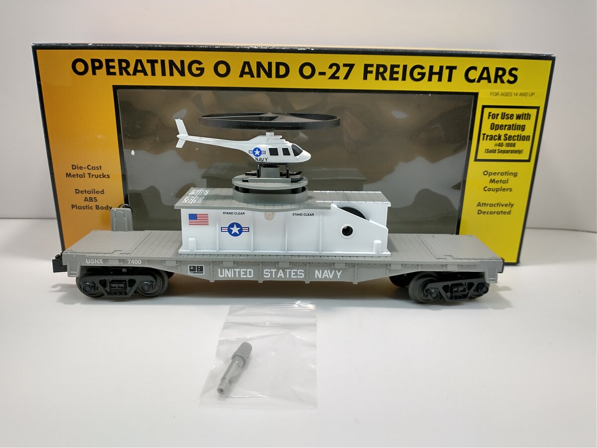MTH 30-79339 US Navy Flat Car with Operating Helicopter