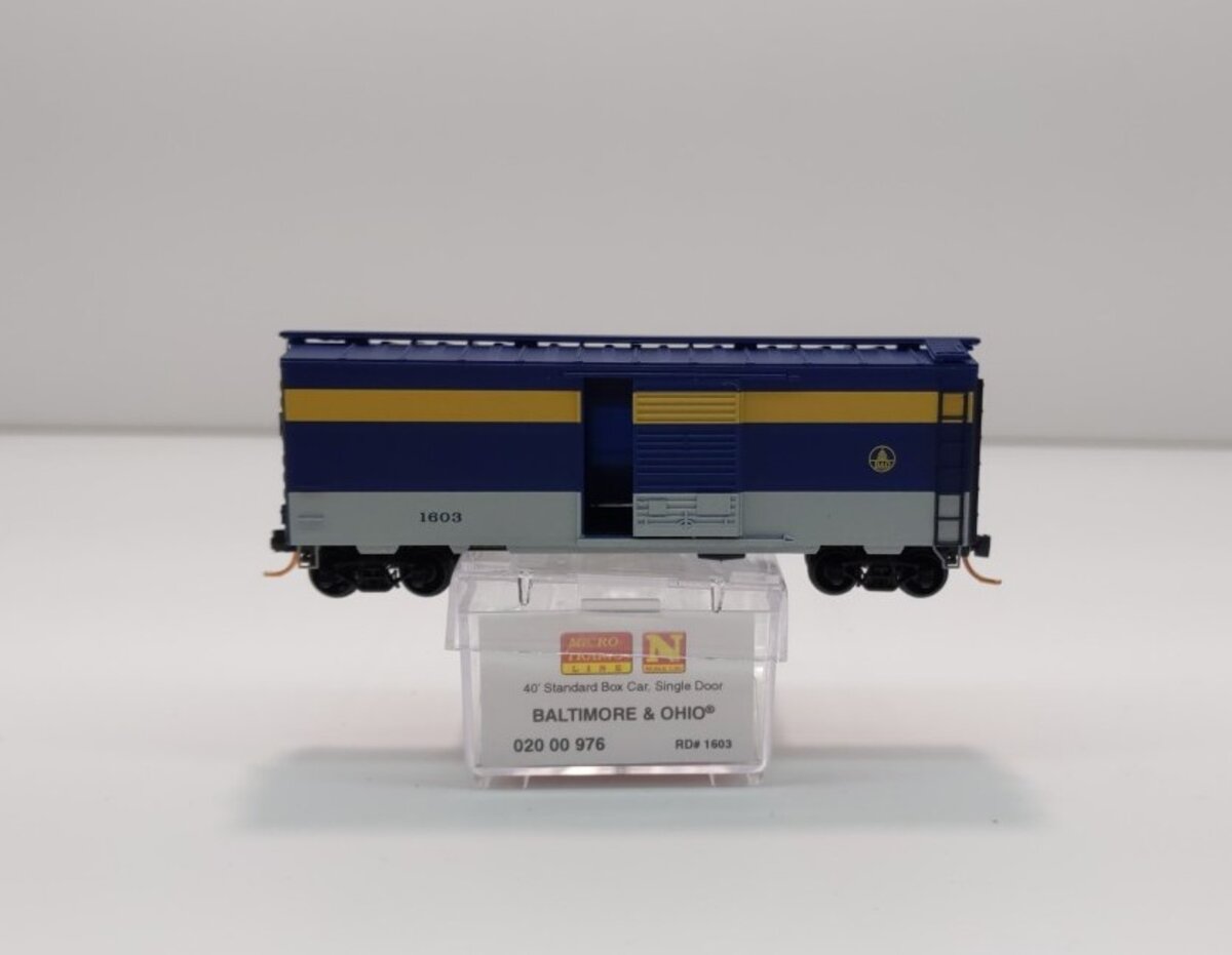 Micro-Trains 02000976 N Baltimore & Ohio 40' Standard Single Door Boxcar #1603