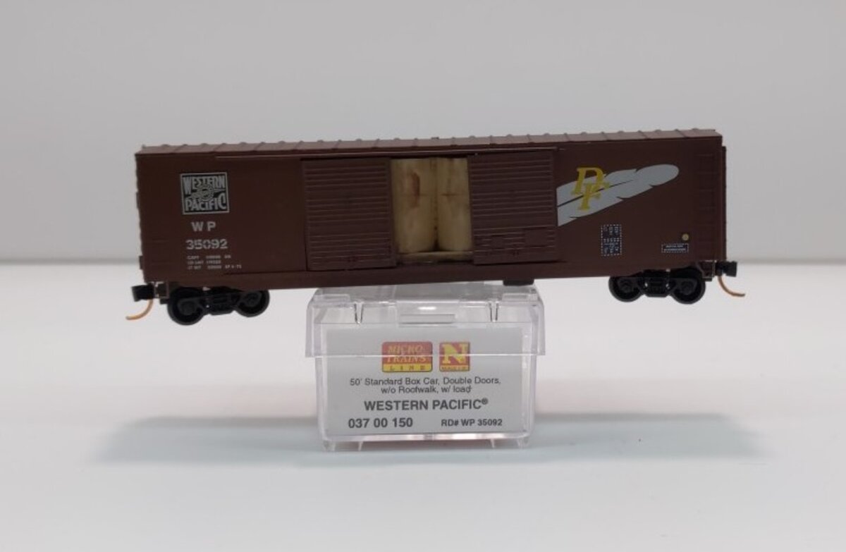 Micro-Trains 03700150 N Western Pacific 50' Double Door Boxcar w/ Load #35092