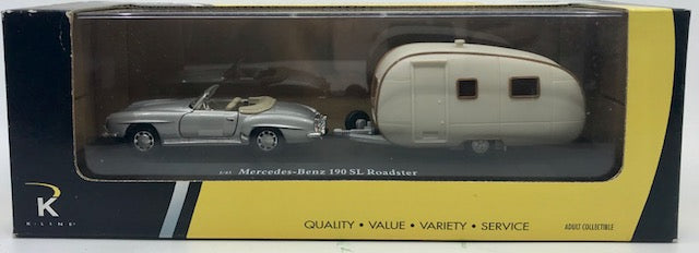 K-Line K-94452 Mercedes 190SL Roadster with Large Travel Trailer