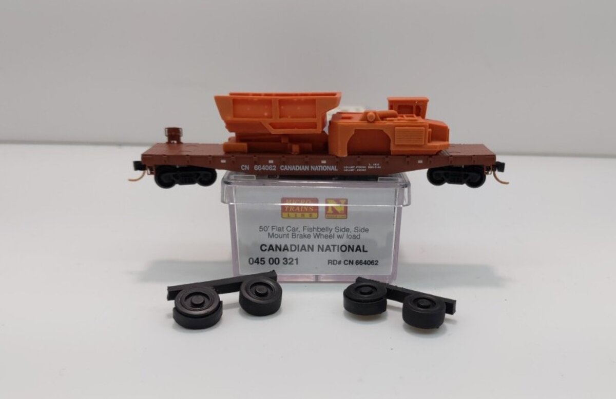 Micro-Trains 04500321 N Canadian National 50' Fishbelly Side Flatcar #664062