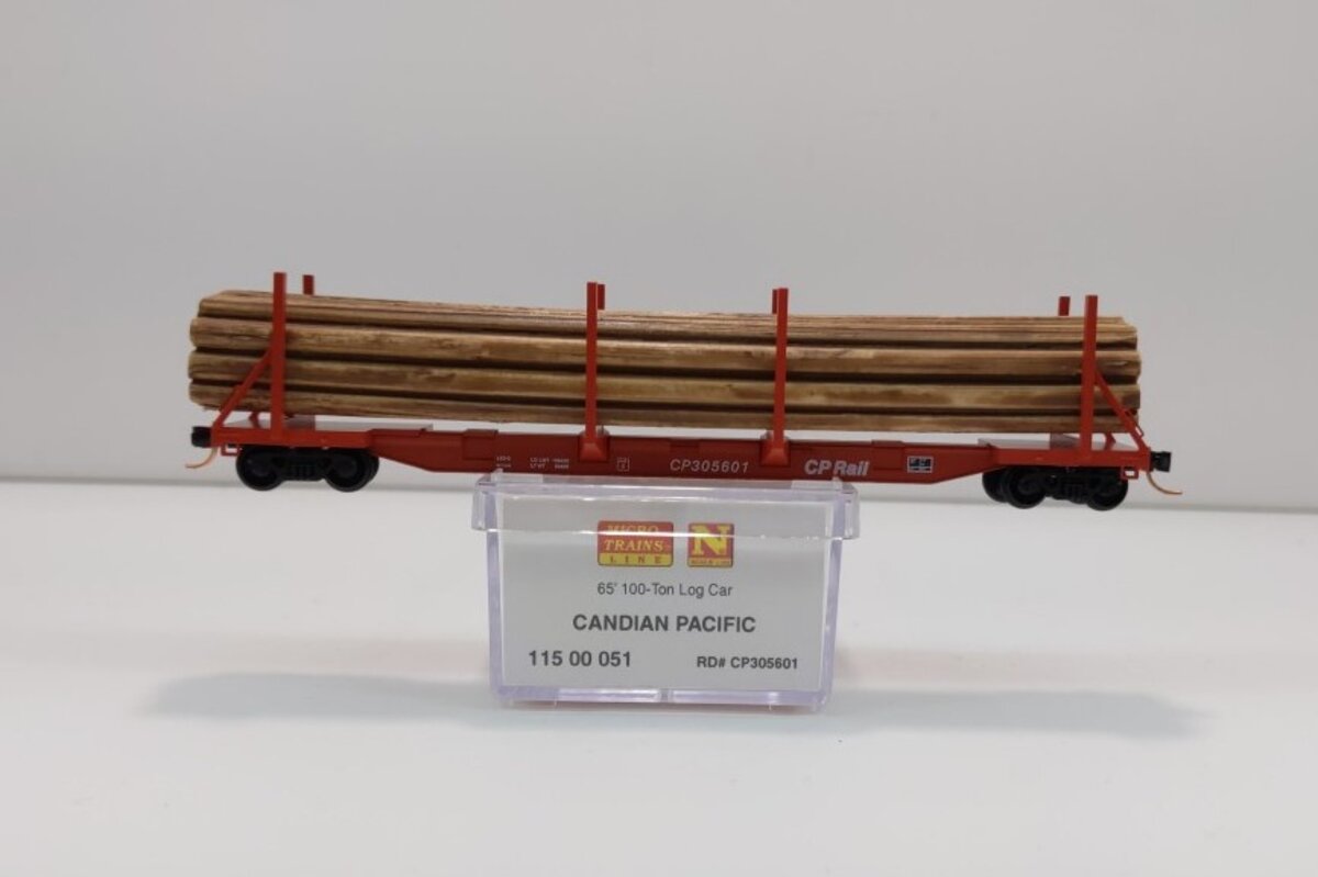 Micro-Trains 11500051 N Candian Pacific 65' 100 Ton Log Car #305601
