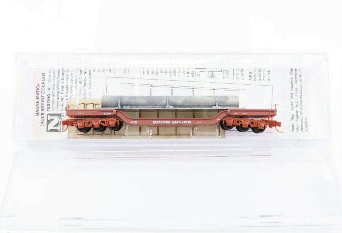 Micro-Trains 10900110 N Western Maryland Depressed Center Flatcar w/ Load #6004