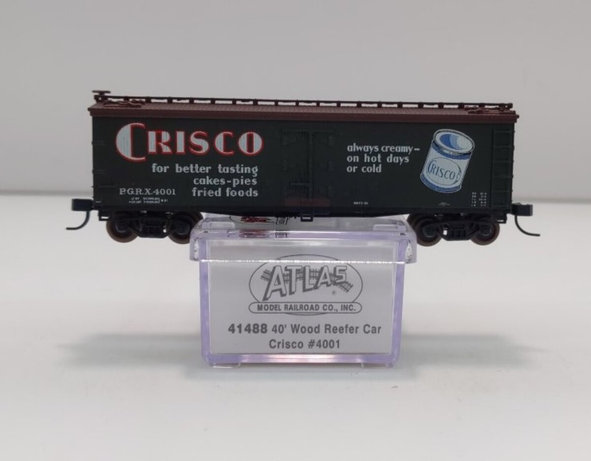 Atlas 41488 N Scale Crisco PGRX 40' Wood Reefer #4001