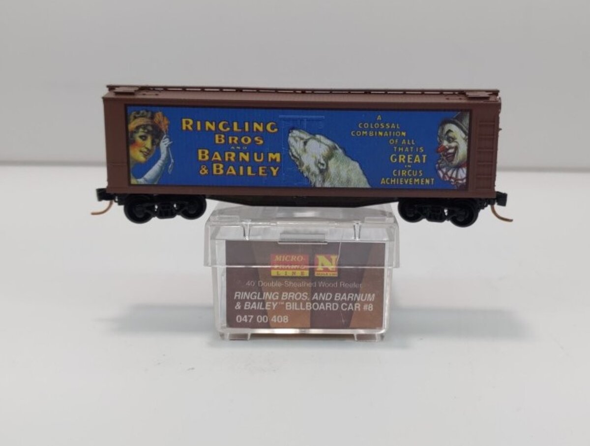 Micro-Trains 04700408 N Ringling Bros 40' Billboard Wood Reefer Car #8