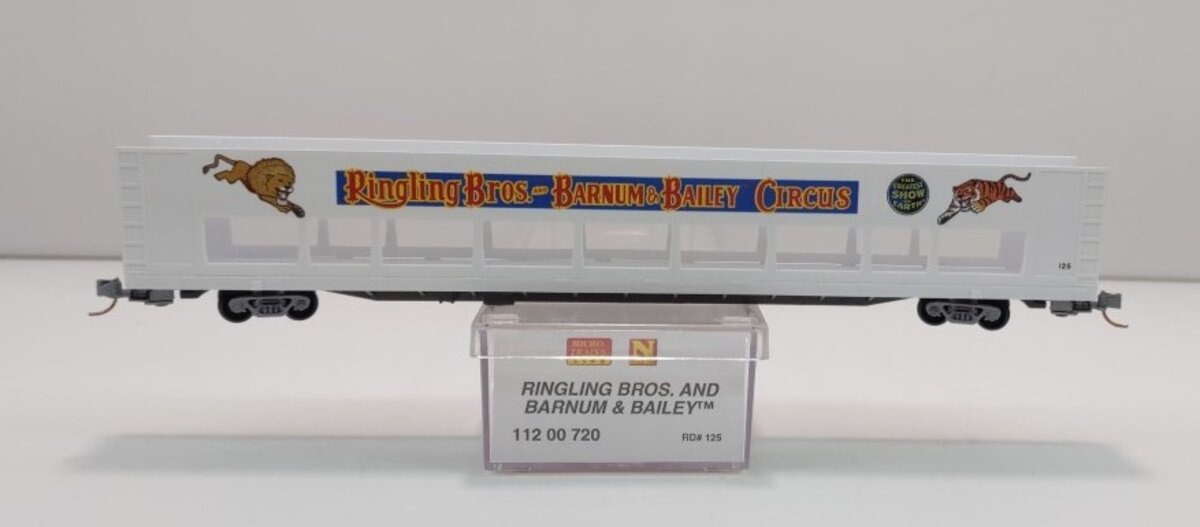 Micro-Trains 11200720 N Ringling Bros Bi-Level Autorack #125
