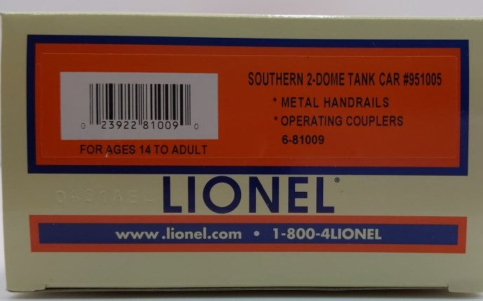 Lionel 6-81009 Southern 2-Dome Tank Car #951005
