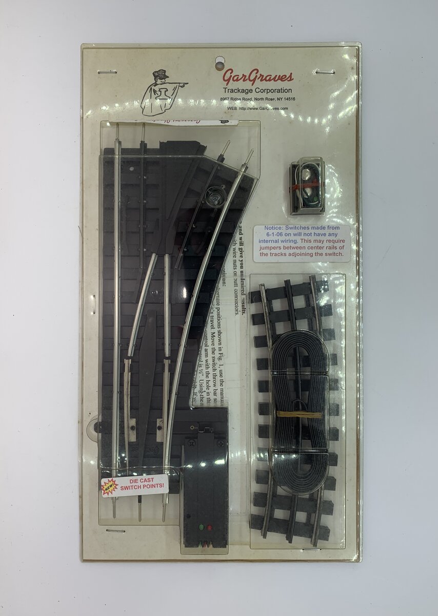 Gargraves 113-RH O O42 "Phantom" Right Hand Remote Control Switch Turnout