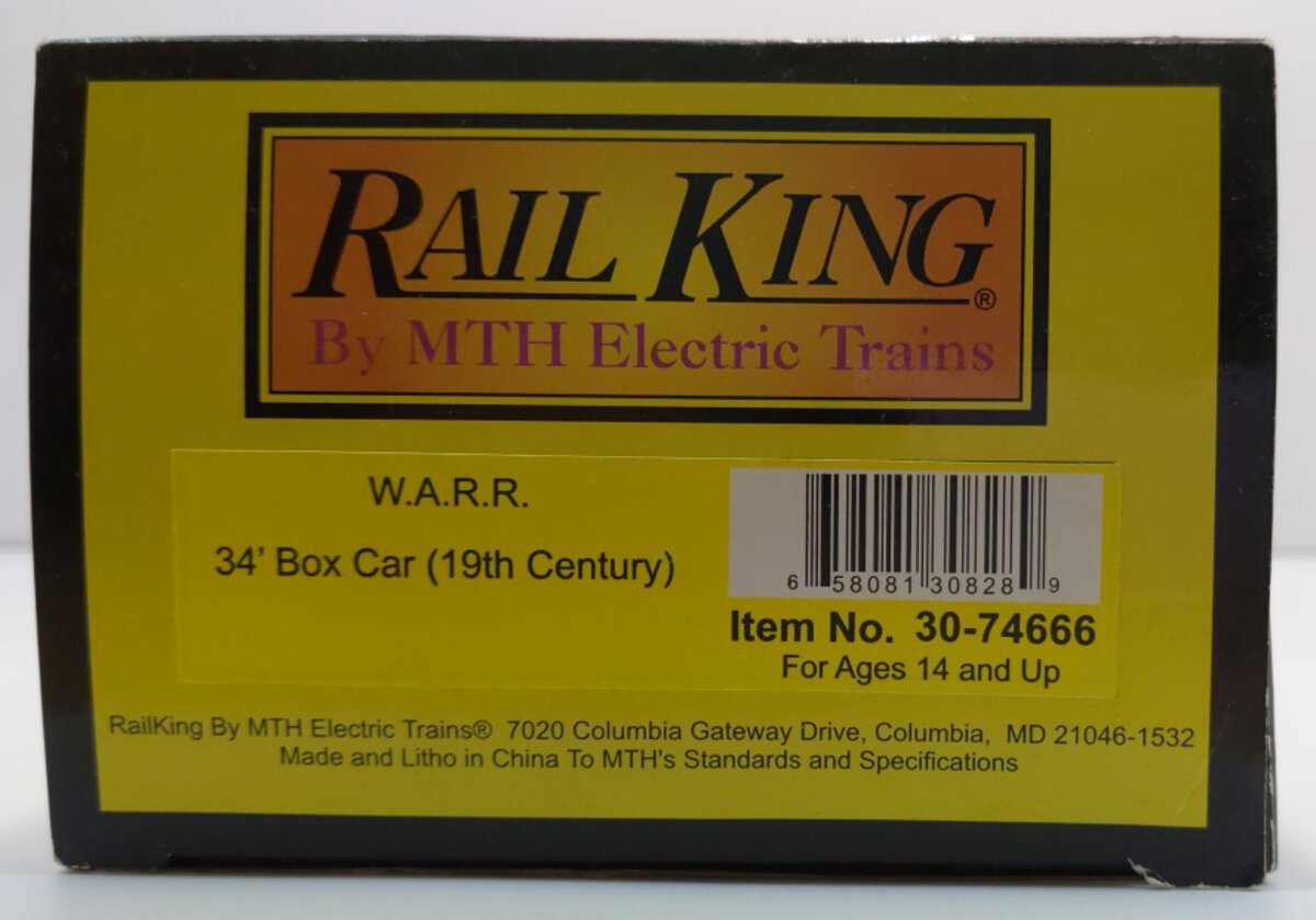 MTH 30-74666 W.A.R.R. 19th Century 34' Boxcar
