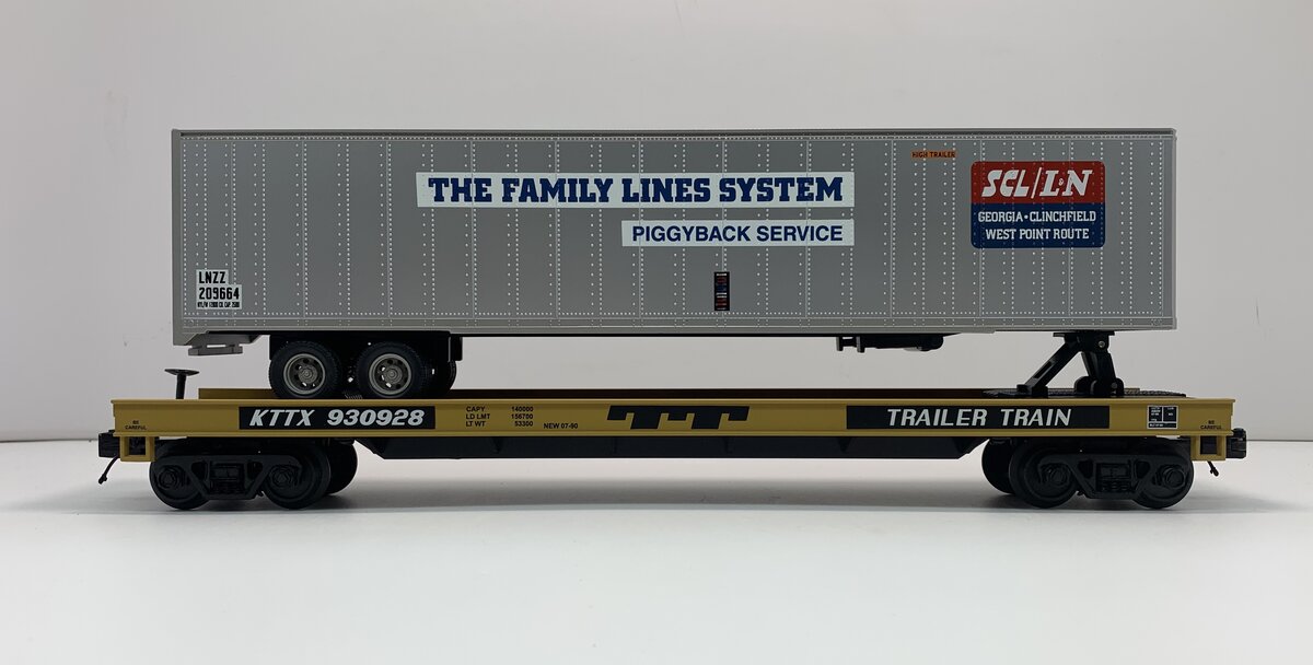 MTH 20-98692 Family Lines System Flat Car w/ 48' Trailer