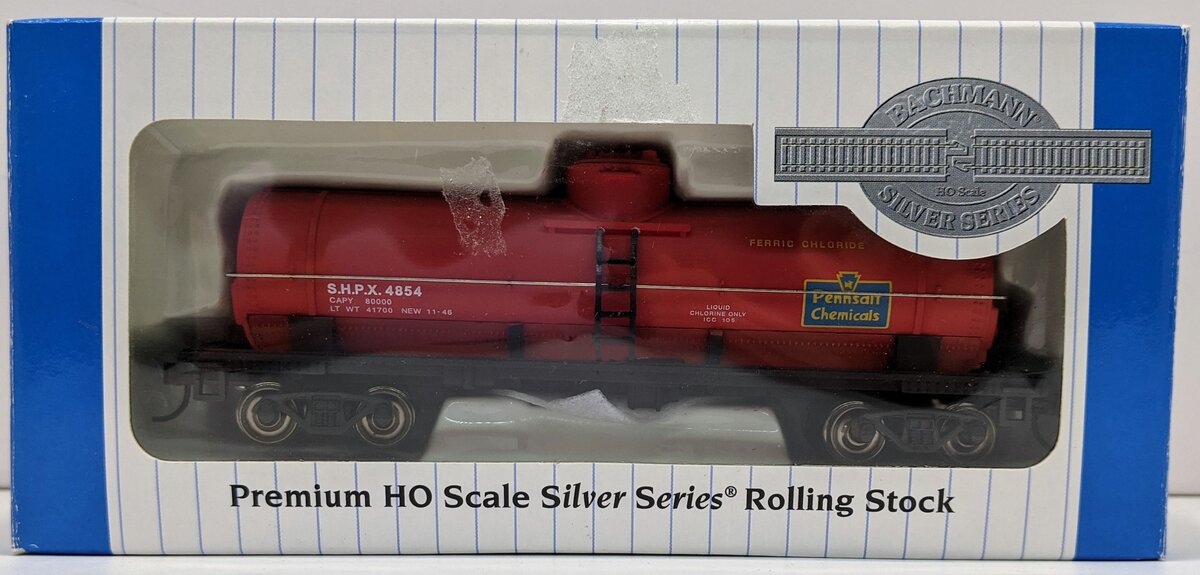 Bachmann 17825 HO Pennsalt Chemicals 40' Single-Dome Tank Car (Red) #4854