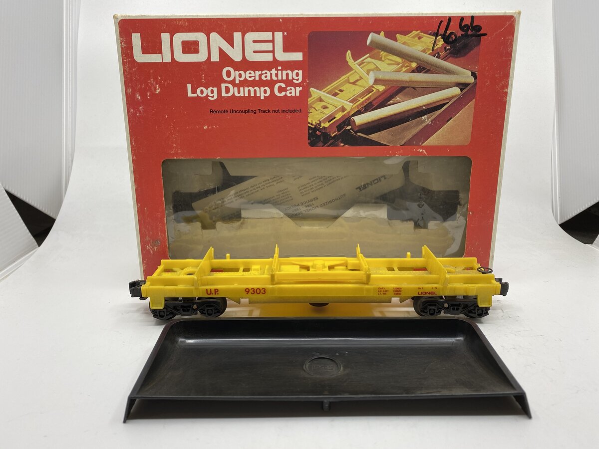 Lionel 6-9303 O Gauge Union Pacific Operating Log Dump Car