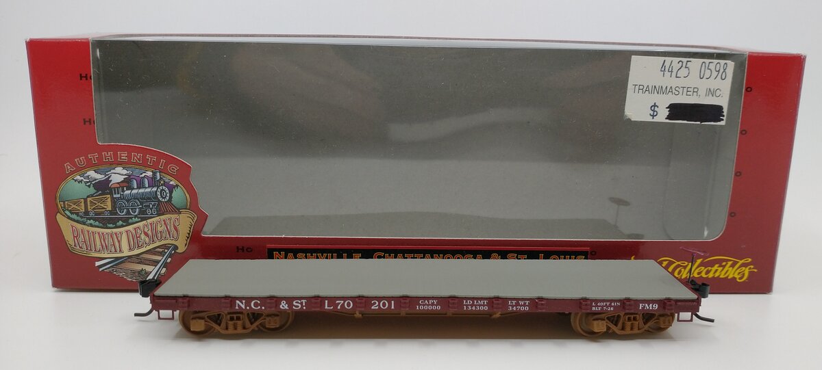 Ertl 4425 HO Scale Nashville Chattanooga & St. Louis 50 Ton, 40' Flat Car #70201
