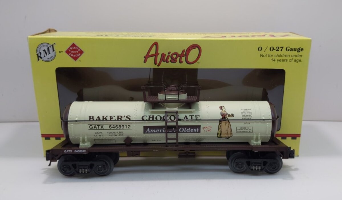 RMT 9689912A O Gauge Baker's Chocolate Tank Car #6468912