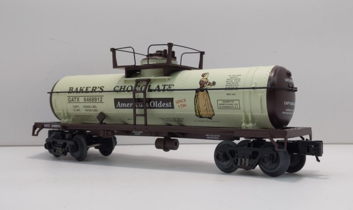 RMT 9689912A O Gauge Baker's Chocolate Tank Car #6468912