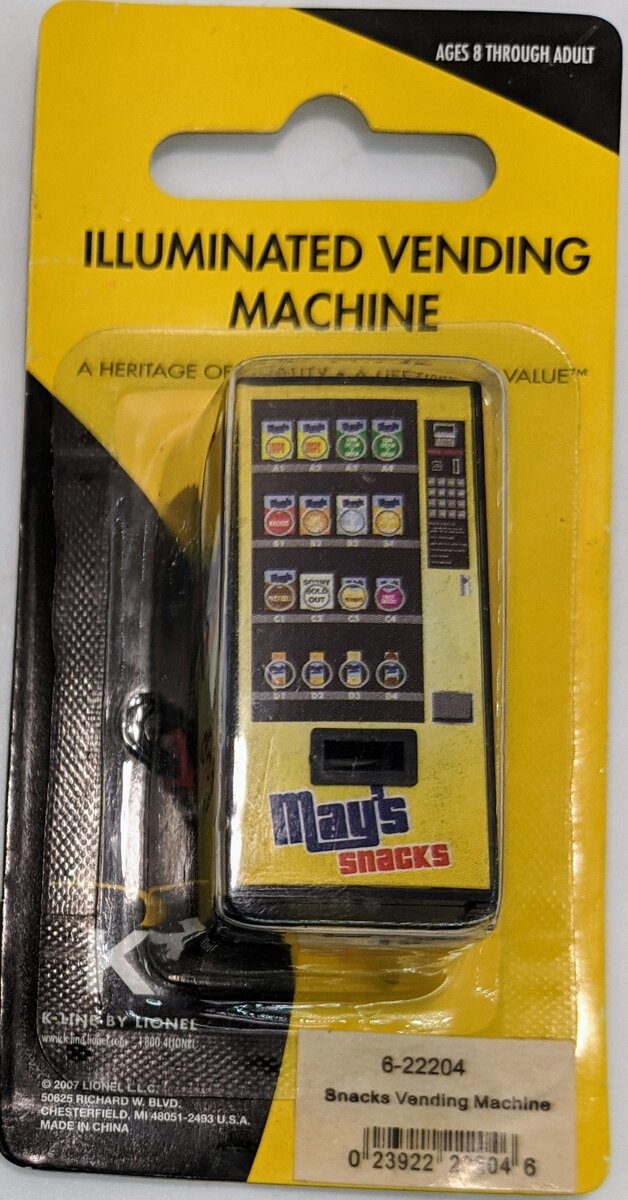 K-Line 6-22204 O Gauge Lighted Snacks Vending Machine