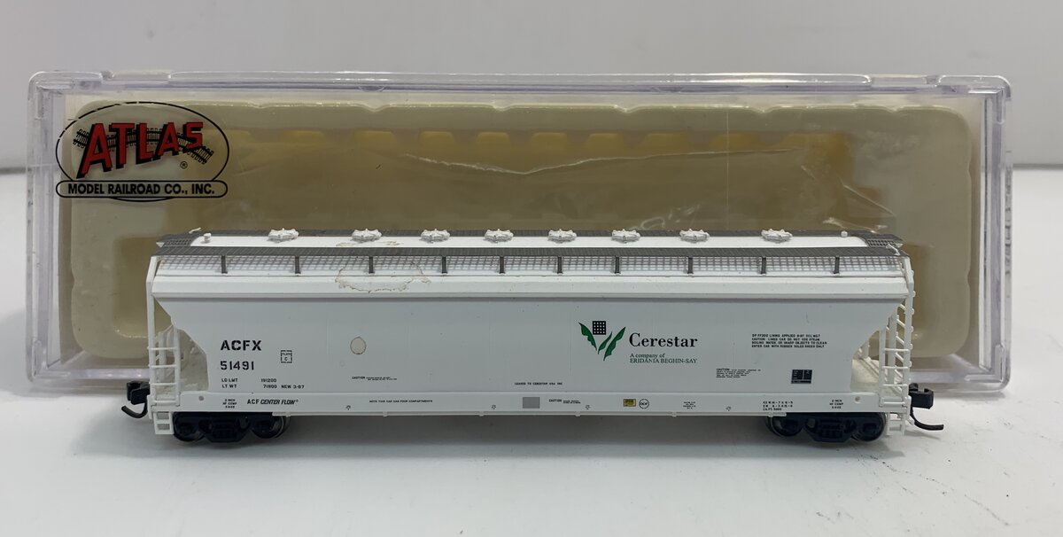 Atlas 4002-2 N Cerestar ACF 4-Bay Center Flow Pressureaide Covered Hopper #51491