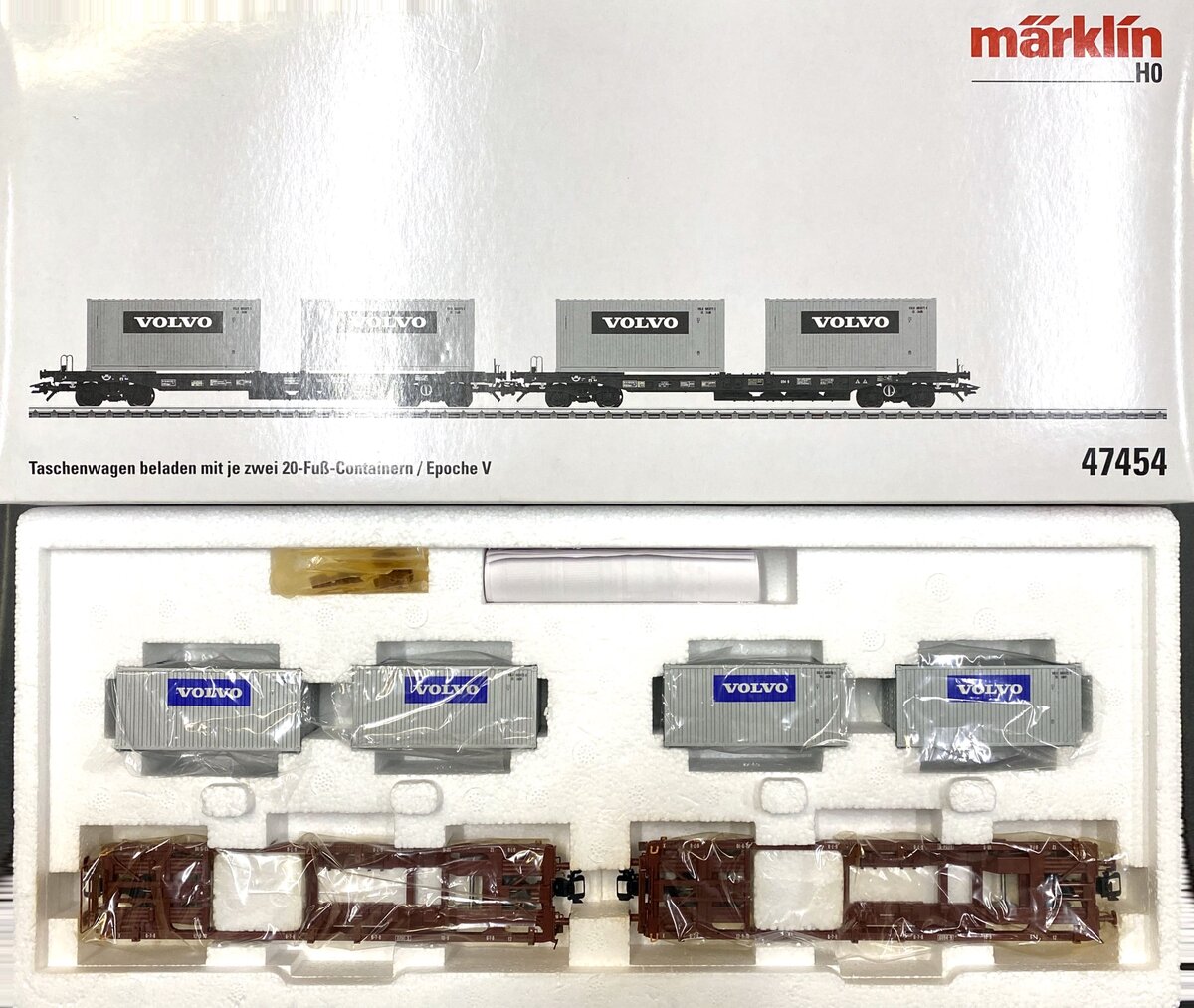 Marklin 47454 Deep Well 2-Flatcar Set w/Loads