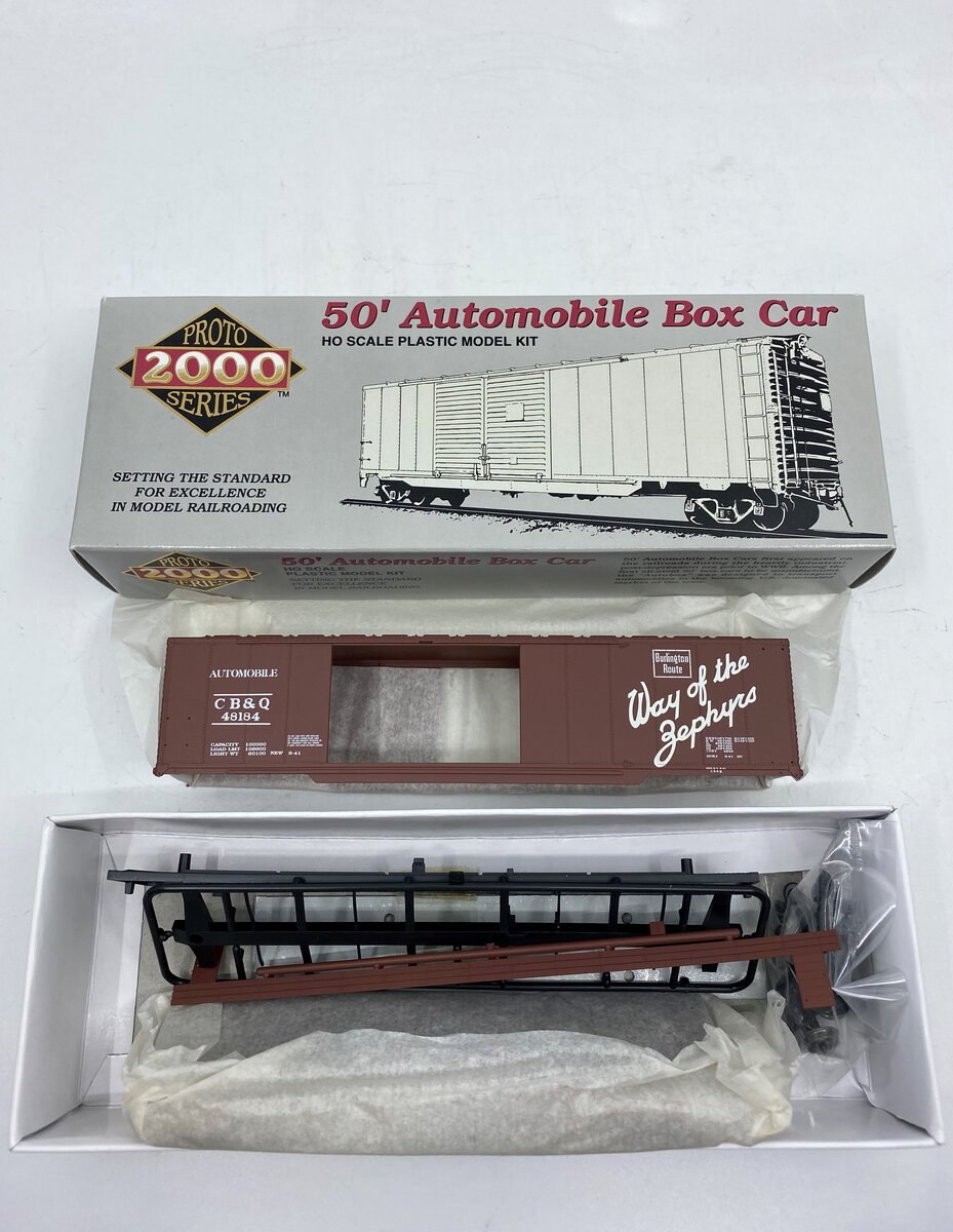 Proto 2000 48184 HO CB & Q 50' Automobile Box Car W/Dreadnaught Ends #48184 Kit