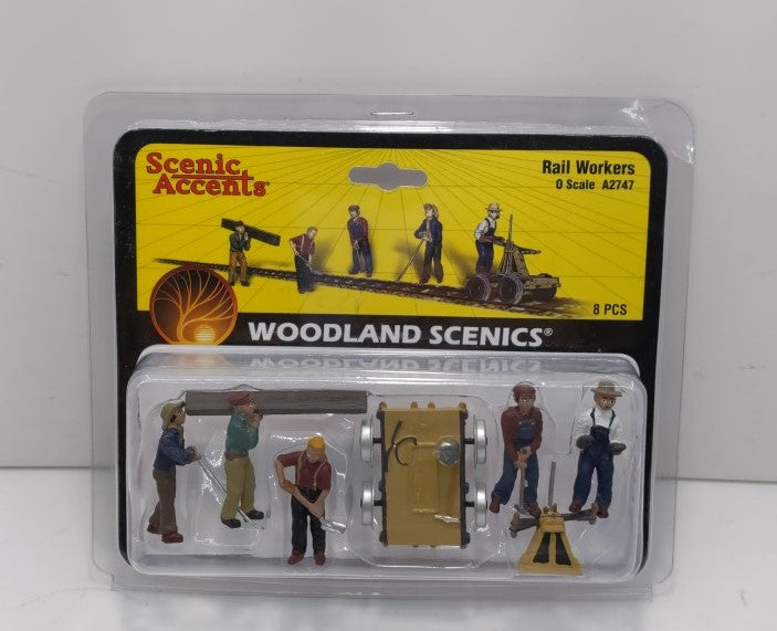 Woodland Scenics A2747 O Scenic Accents Rail Worker Figures (Set of 8)S
