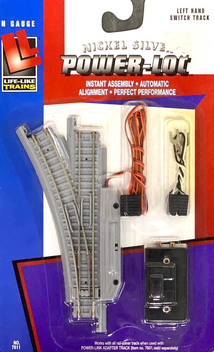 Life Like 7811 N Nickel Silver Power-Loc Left Hand Remote Switch Turnout