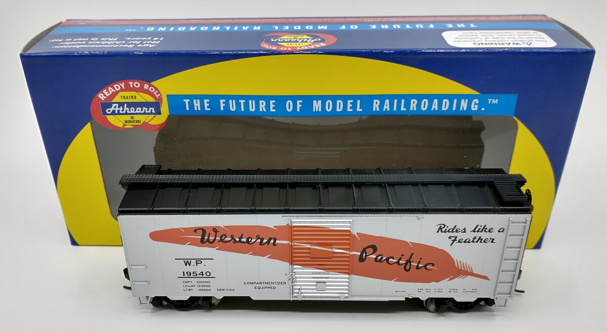 Athearn 76929 HO Western Pacific 40' Youngstown Door Boxcar #19540