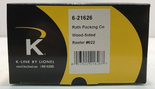 Lionel K-Line 6-21626 Rath Packing Co. Wood-Sided Reefer Car #622