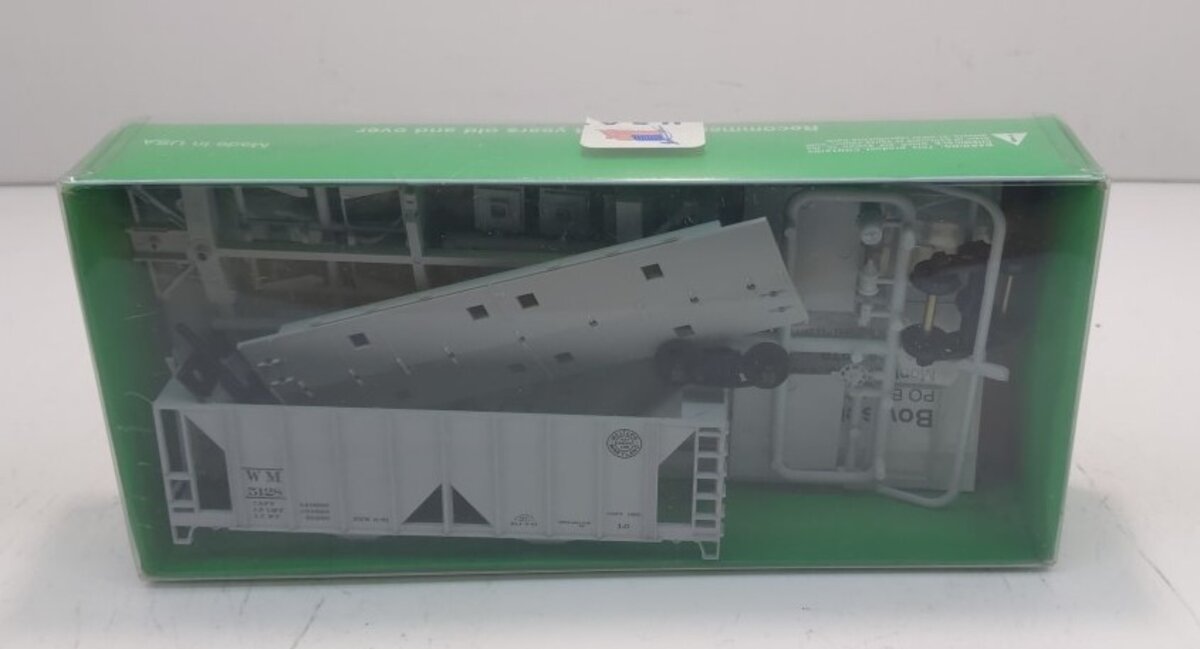 Bowser 56948 HO Western Maryland 70-Ton 2-Bay Open-Sdie Covered Hopper Kit #5128