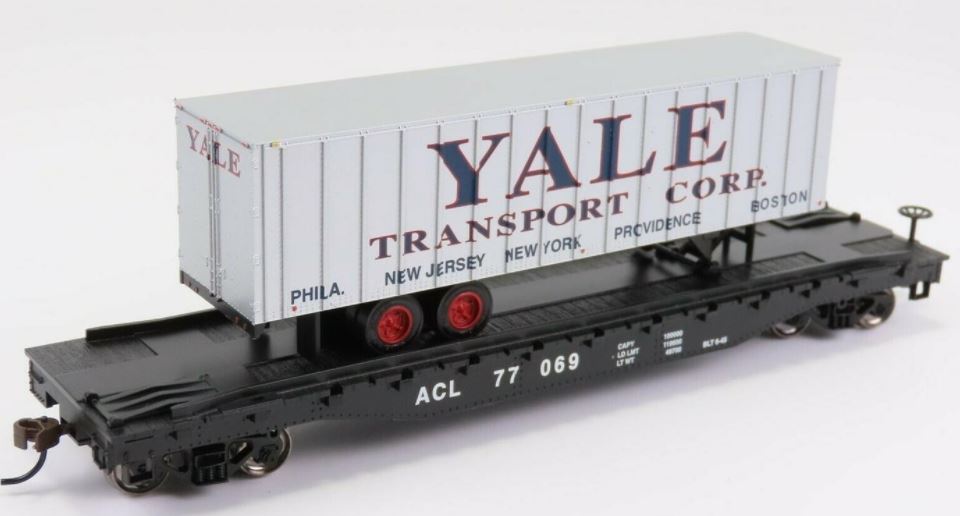Bachmann 16705 HO Atlantic Coast Line 52' 6" Flatcar w/Piggyback Trailer