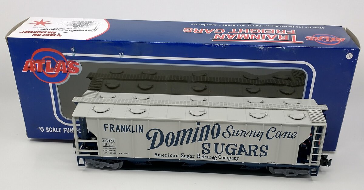 Atlas 2002508-2 O Domino Sugar 3-Bay PS-2 Covered Hopper #611