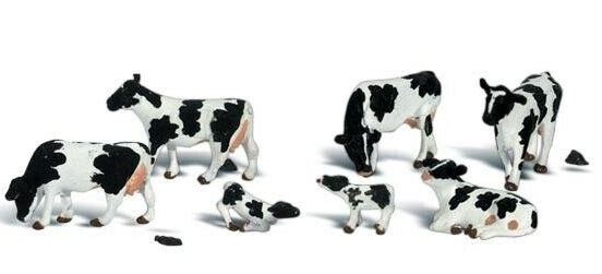 Woodland Scenics A2724 O Scenic Accents Holstein Cow Figures (Set of 7)