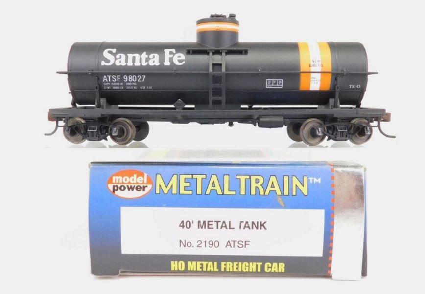 Model Power 2190 HO Scale AT&SF 40' Metal Tank Car #98027