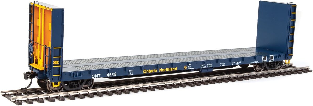 Walthers 920-104336 HO Ontario Northland 50' Bulkhead Flatcar #4538