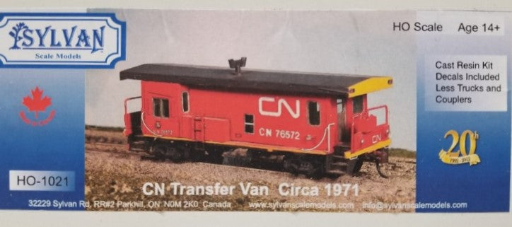 Sylvan Scale Models HO-1021 HO CN Circa 1971 Transfer Van Unpainted Kit