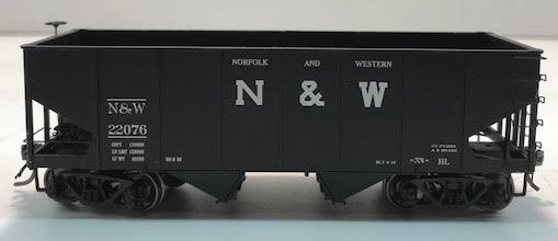 MTH 80-97020 HO Scale N&W USRA Steel 55-Ton Twin Hopper Car #22076