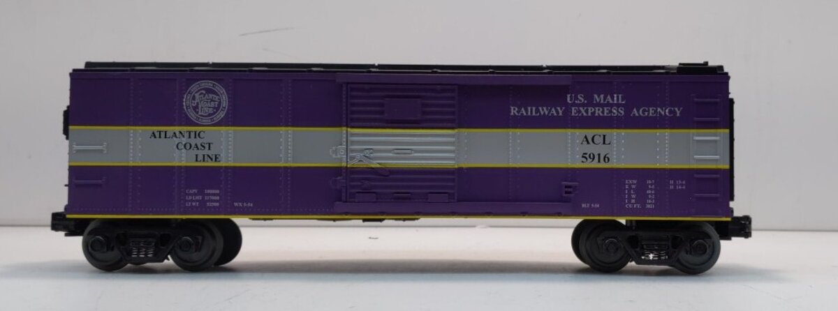 MTH 30-7458 O Atlantic Coast Line U.S. Mail Railway Express Agency Boxcar #5916