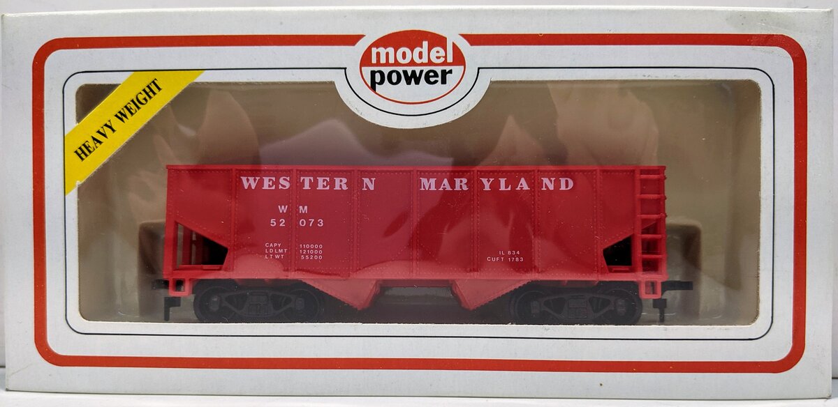 Model Power 8061 HO Scale Western Maryland 36' 2-Bay Open Hopper Freight Car
