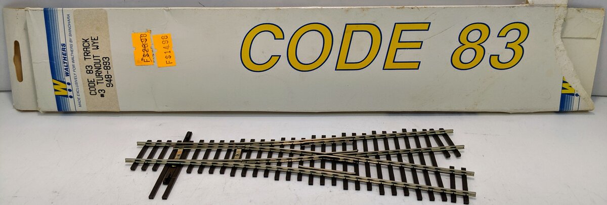 Walthers 948-893 HO Scale Code 83 #3 WYE Switch/Turnout